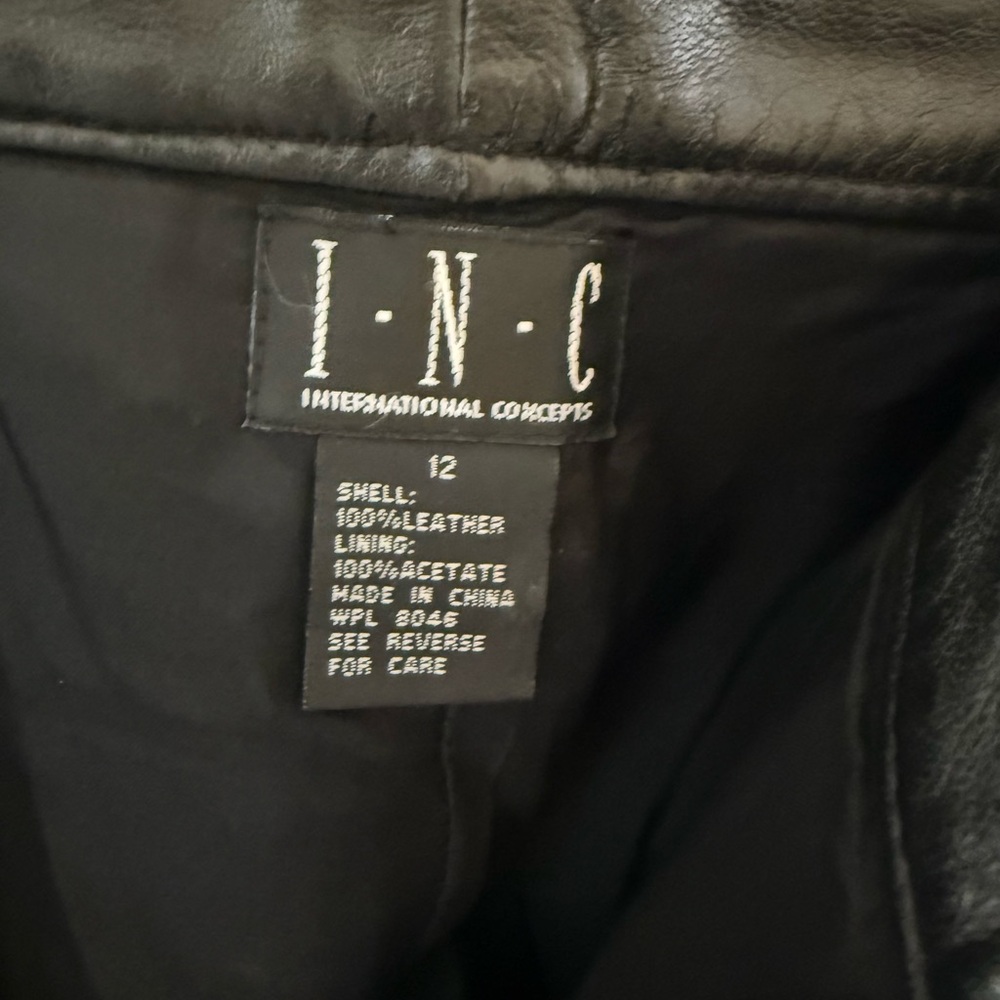 INC Black Leather pants